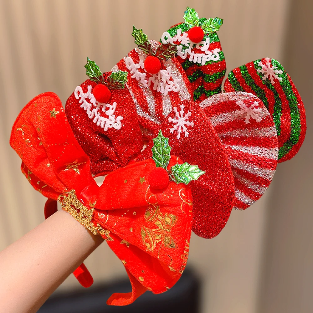 عصابة رأس لعنصر عيد الميلاد للنساء، إكسسوار شعر عصري للسفر، هدية مثالية لعيد الميلاد، قطعة واحدة/رباع