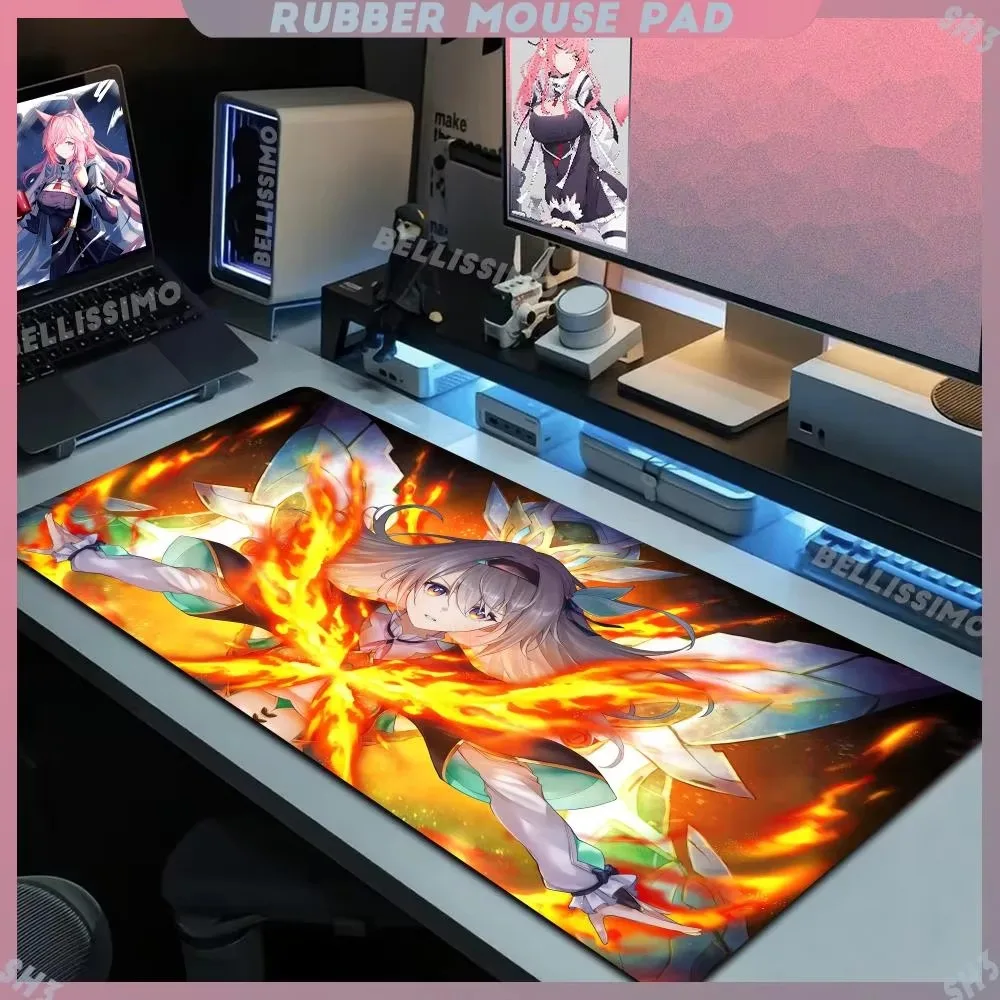 

4mm Thicking Mouse Pad H_honkai F_firefly Premium Large Computer Keyboard Pad Anime Kawaii Cute Deskmat Gaming Desk Accessories