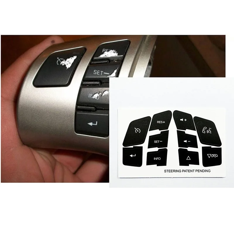 Black PVC Vinyl Car Steering Wheel Button Repair Stickers Kit Decals Accessories for Corvette C6 Chevrolet Malibu Pontiac G6
