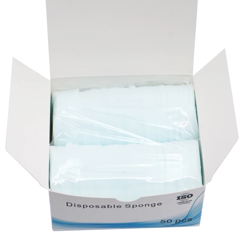 50pcs Dental Disposable Sponge Endo Root Canal Files Cleaning Pads Soft Dentist Stand Replacement Clean Foam Sponges