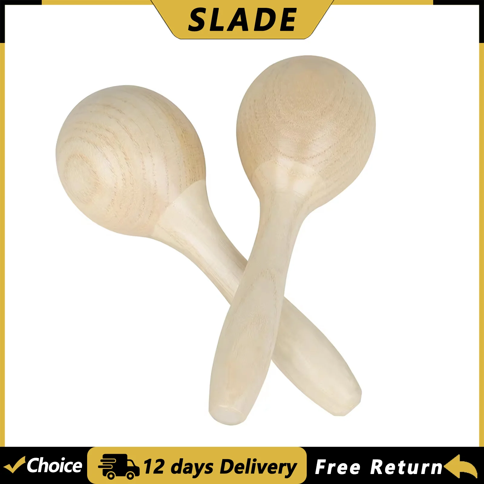 SLADE Orff Maracas Sandhammer Spruce Wood Baby Early Education Toys for Children's Music Enlightenment Percussion Instruments