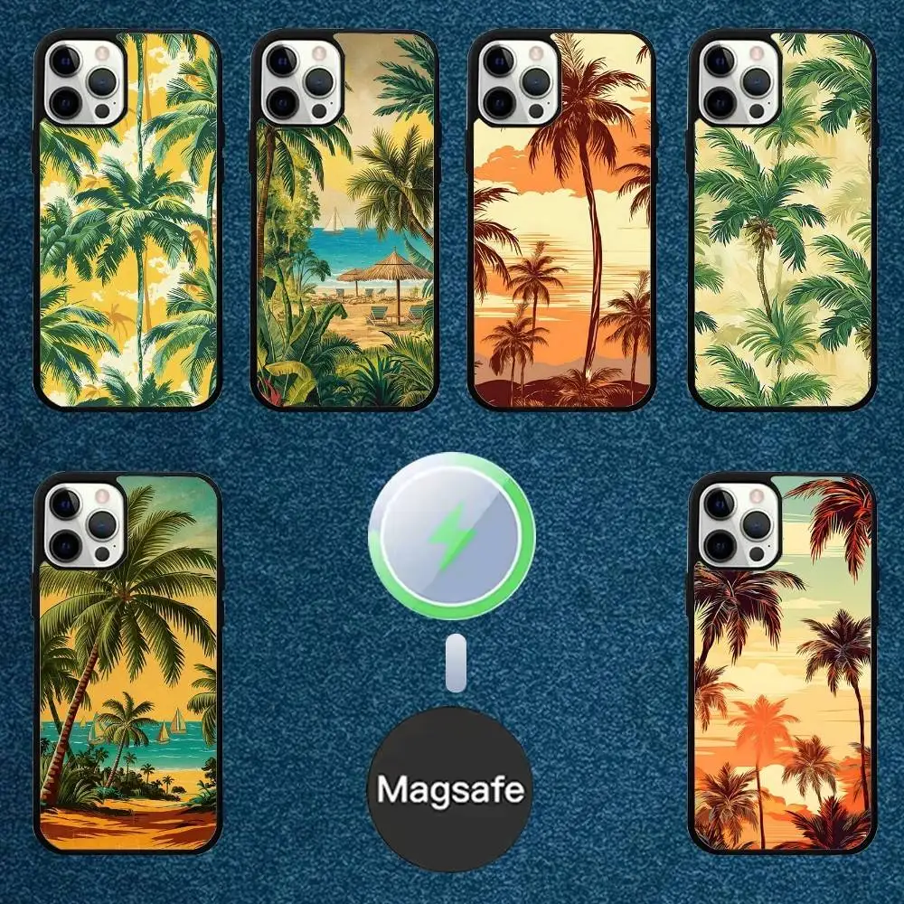 

Palm tree Leaves Plant Flower Phone Case For iPhone 16,15,14,13,12,11,Plus,Pro,Max Mini Magsafe Magnetic Wireless Charging