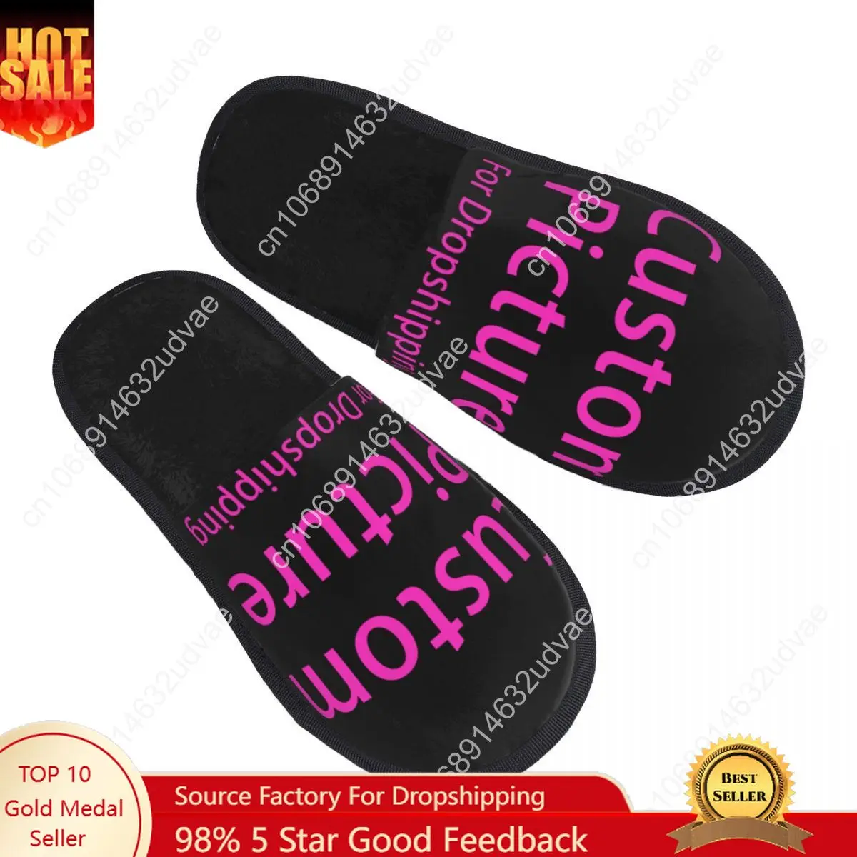 

Personalized Custom Photo Logo Comfort Scuff Memory Foam Slippers Women Customized DIY Print Hotel House Shoes