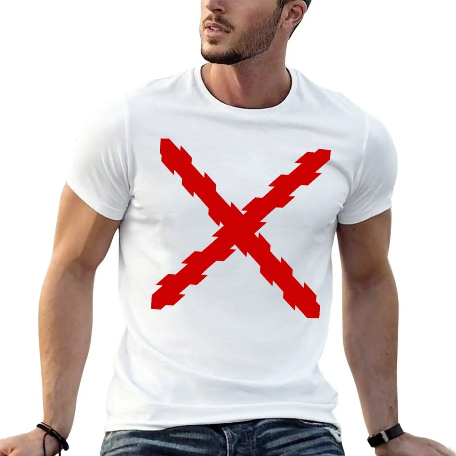 

New Burgundy cross T-Shirt customs football t shirt plus sizes new edition men tshirt