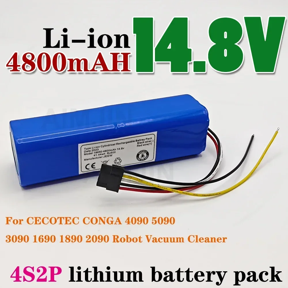 for CECOTEC CONGA 14.8V 4800mAh battery 4090 4490 Mopping Robot 4s2p Battery Pack Netease Intelligent Manufacturing NIT Model