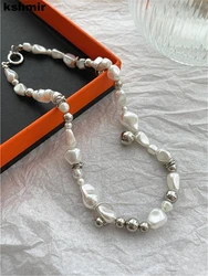 kshmir New imitation pearl necklace. Simple and fashionable splicing. Women's jewelry decoration jewelry. Charm necklace. Bi