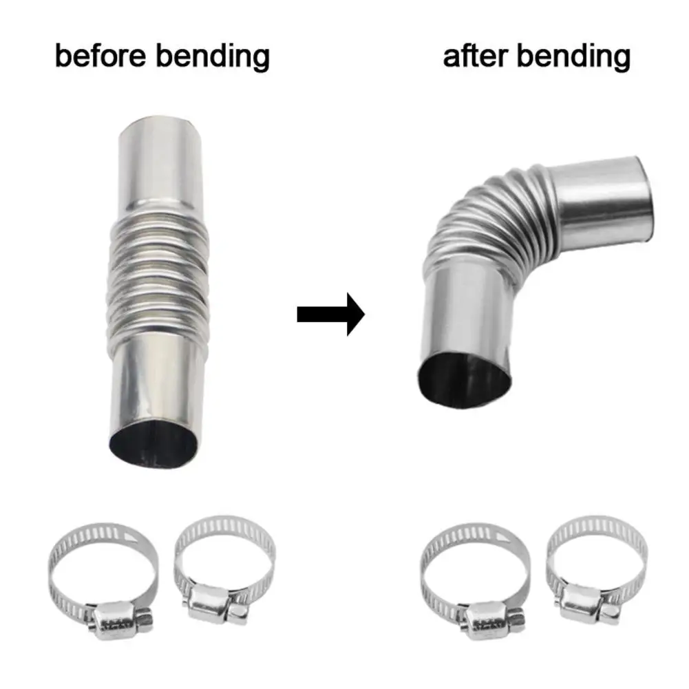 25MM Exhaust Pipe Tube Elbow Connector With Clamps Stainless Steel Diesel Heater Boat Heater Professional Car Accessories view 5