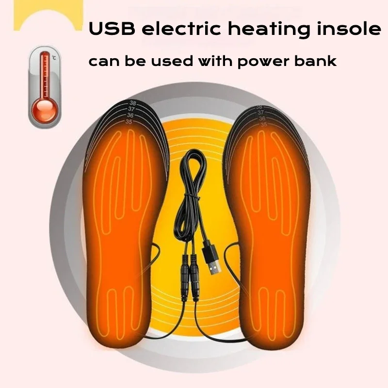 USB Heated Shoe Insoles Electric Foot Warming Pad Feet Warmer Sock Pad Mat Winter Outdoor Sports Heating Insole Winter Warm