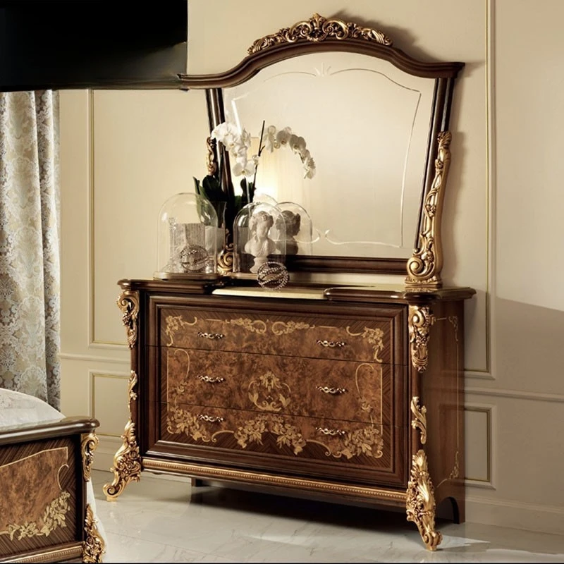 

British porch cabinet European carved porch mirror bedroom locker side cabinet chest furniture