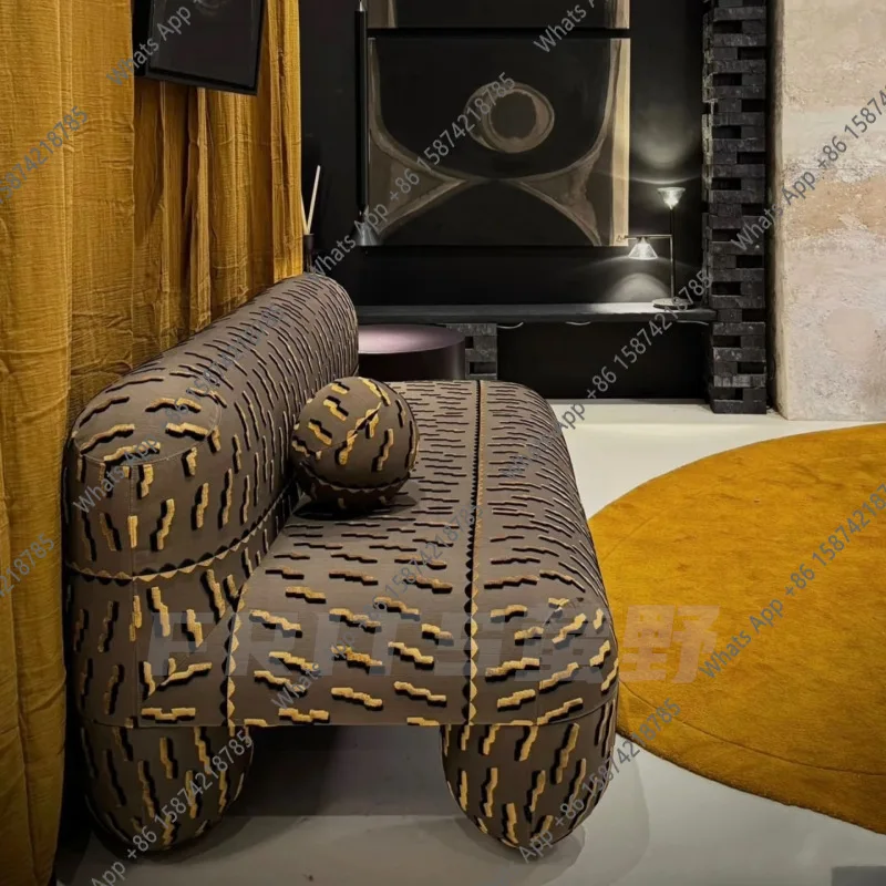 Nordic black gold design tiger chenille tiger pattern jacquard sofa retro style Maillard color three-person sofa