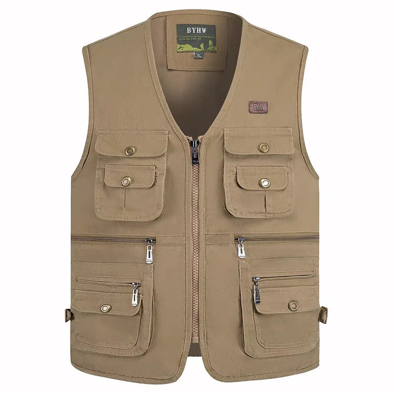 

Мужской жилет из чистого хлопка для активного отдыха весна-осень, многофункциональная рабочая одежда, жилет для активного отдыха, городской стиль