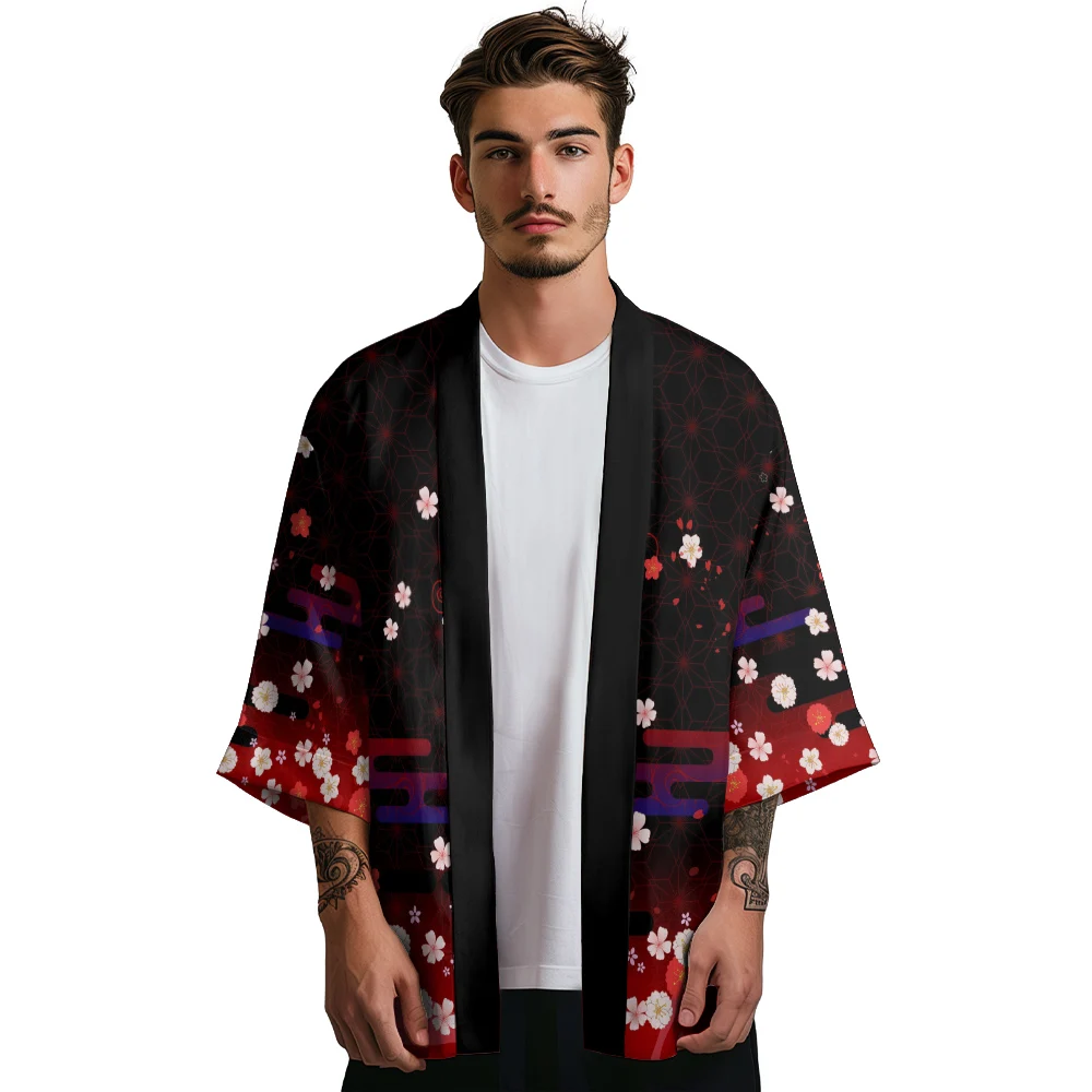 Japanese Samurai Clothes Fox Kimono Summer Men Hawaiian Shirt Beach Cardigan Yukata Women Clothes Fashion Haori Bathrobes