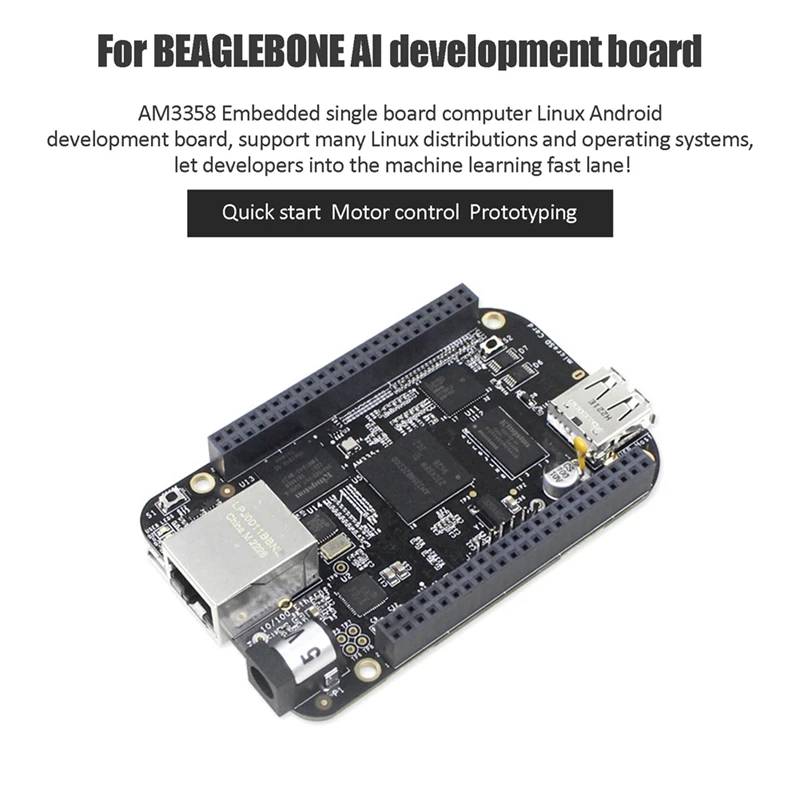 สำหรับ BeagleBone BB สีดำ AM3358ฝังตัว512MB DDR3 + 4GB eMMC Flash BB Black Ai Linux ARM Development BOARD + สาย USB