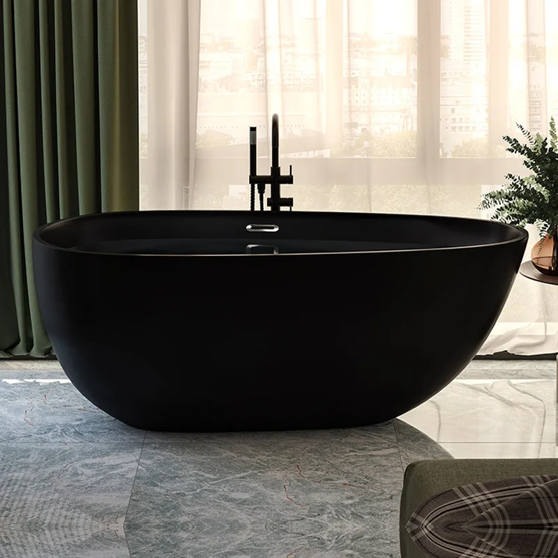 Small apartment bathtub household hotel indoor shower integrated acrylic matte independent bathtub 2