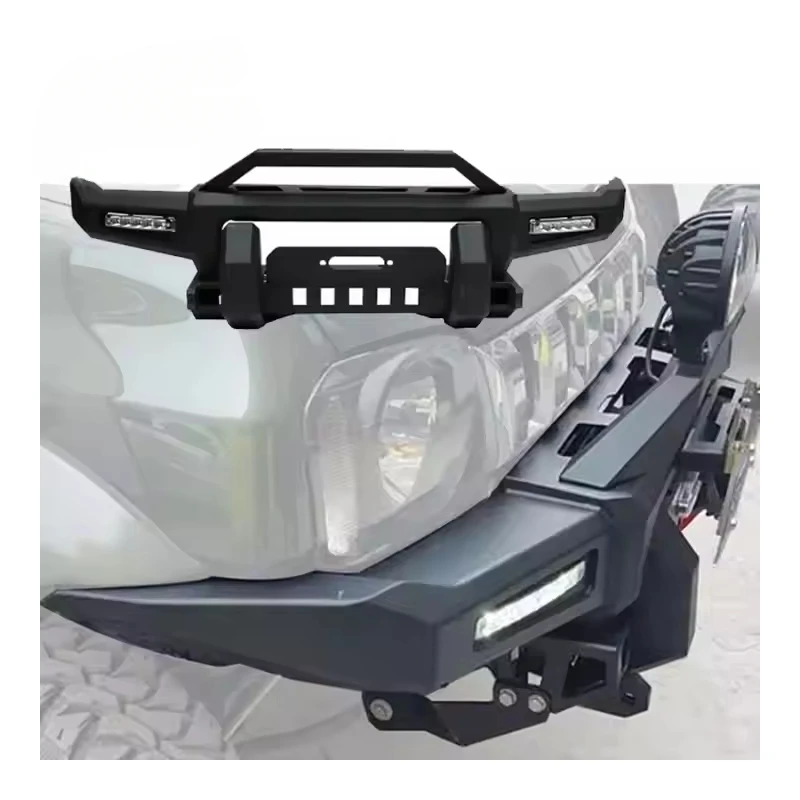 Best Selling Off-Road Accessories Steel Front Bumper With LED Aftermarket Black Front Bumper Guard For Jimny 1998+