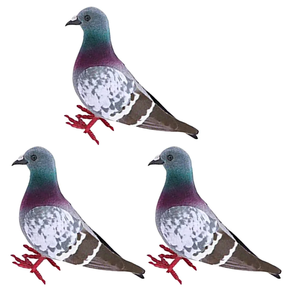 3 Pcs Foams Pigeons Dove Statue Garden Doves Desktop Mardi Gras Door Hanger Yard Lawn Ornaments + Crafts Figurine