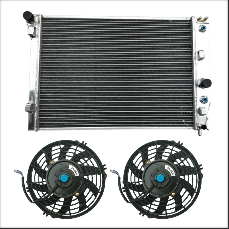 

56mm ALUMINUM RADIATOR + Fans For CHEVY CORVETTE Z06 C5 350 5.7L V8 1997-2004 1998 1999 2000 2001 2002 2003 AT