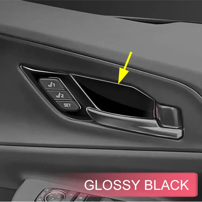 

Глянцевая черная накладка на внутреннюю дверную ручку для Toyota Prius Prime XW60 2023 2024 2025 2026, аксессуары