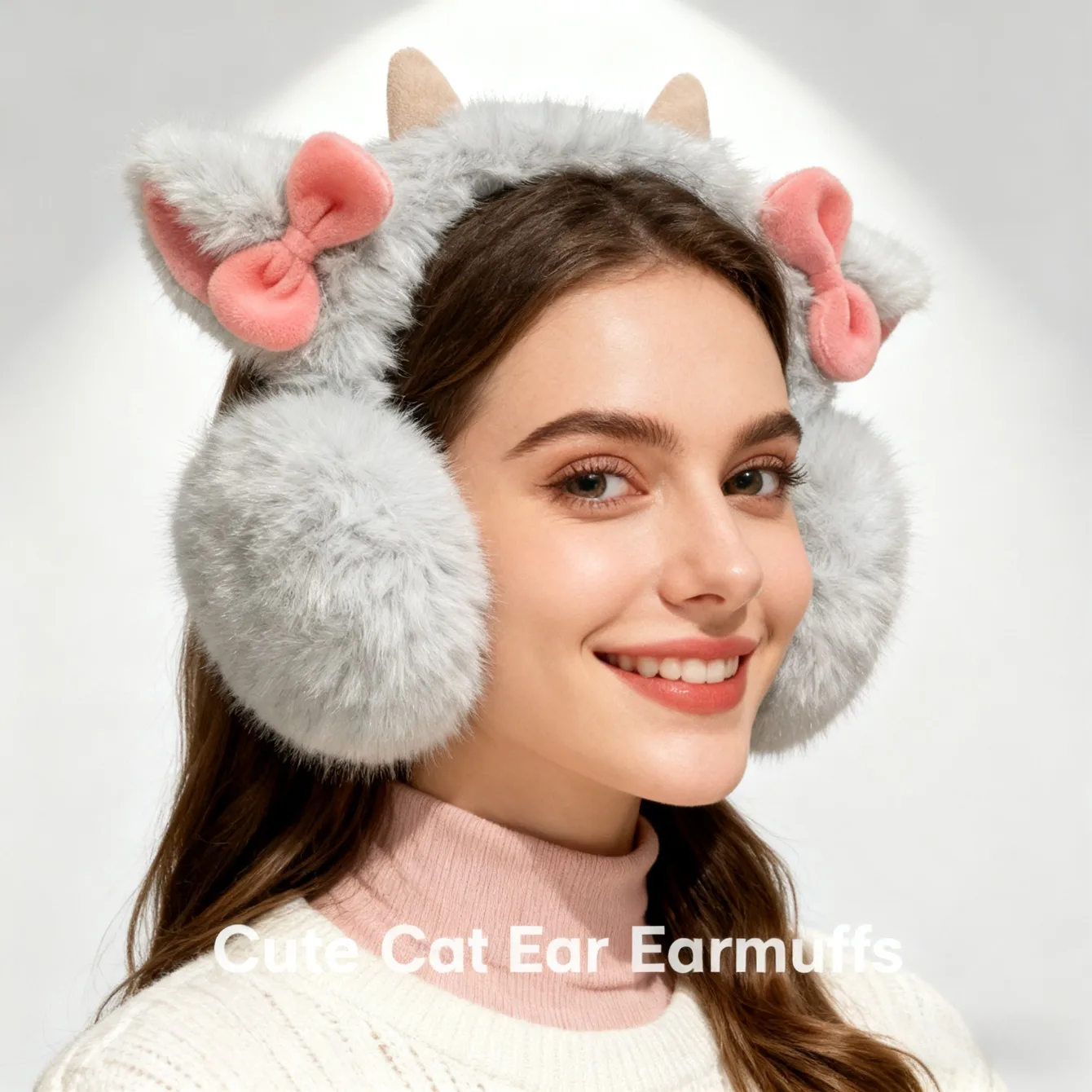 

Новинка 2026, грелки для ушей с узлом-бабочкой, термоплюшевые и ветрозащитные для кампусных городских и зимних прогулок ​