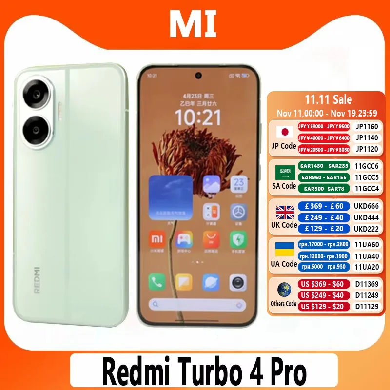 كاميرا Redmi Turbo 4 Pro 256GB/512GB 6.83 بوصة 2772x1280 شاشة Snapdragon 8s Gen 4 50MP + 20MP بطارية 90 وات 7550 مللي أمبير في الساعة #2