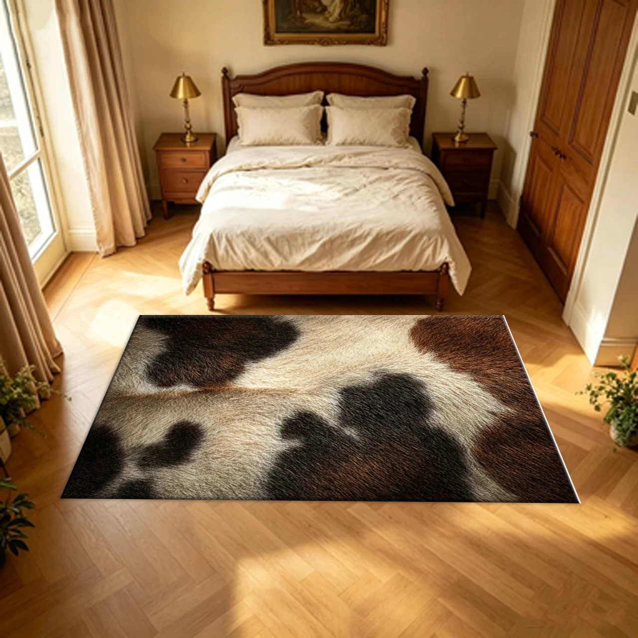 พรมปูพื้นลายหนังวัวพร้อมขนเฟอร - Cowhide Rug Faux บทวิจารณ์และราคา