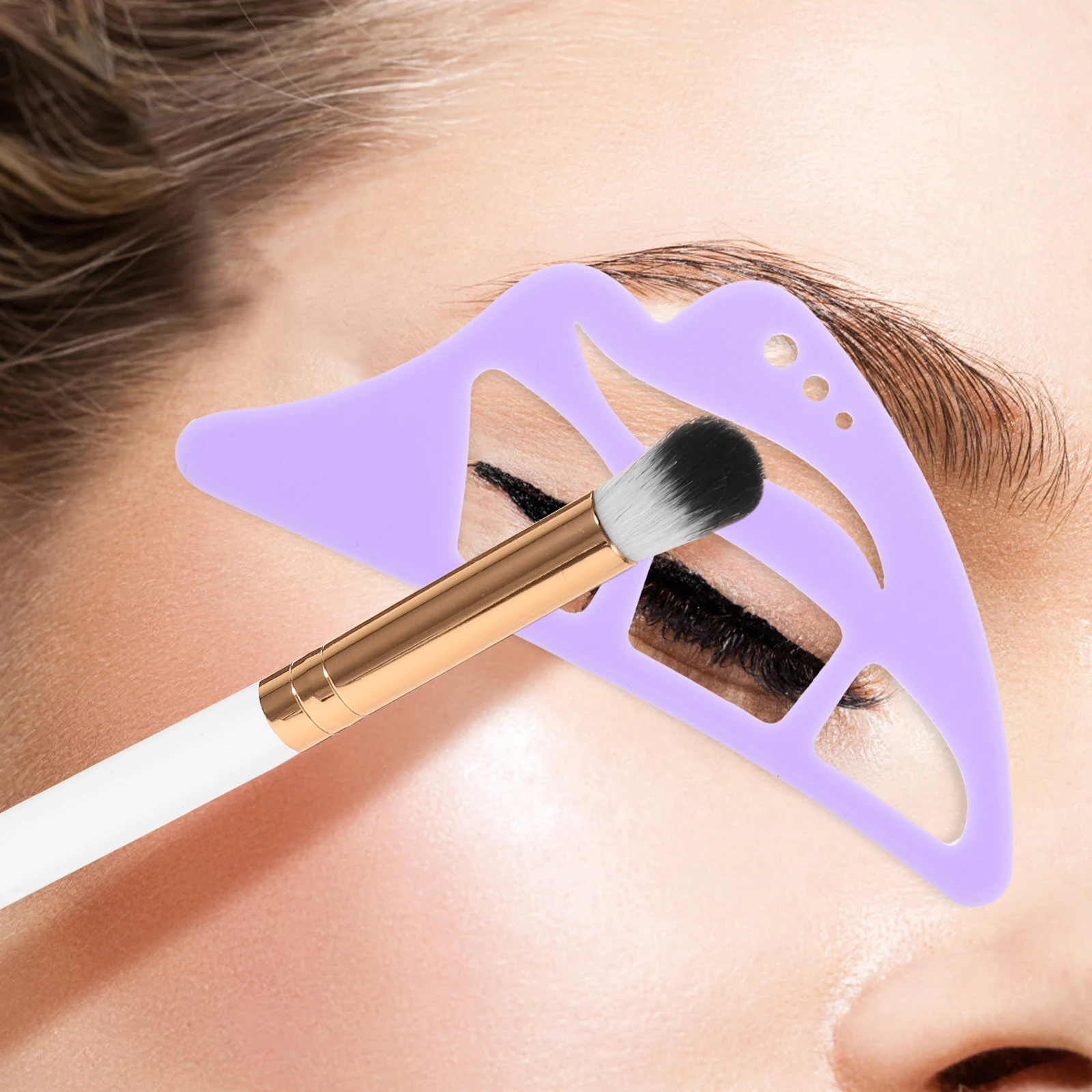 Plantilla de sombra de ojos reutilizable en material de silicona Plantilla de maquillaje de ojos de fácil aplicación para una mezcla impecable Ideal para principiantes