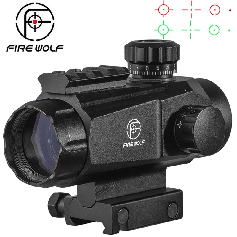 Fire Wolf 1X35 Red Dot Hunting Tactical Airsoft Accessories Optical Sght Pistol Rifle Scope Spotting Scope for Rifle Hunting