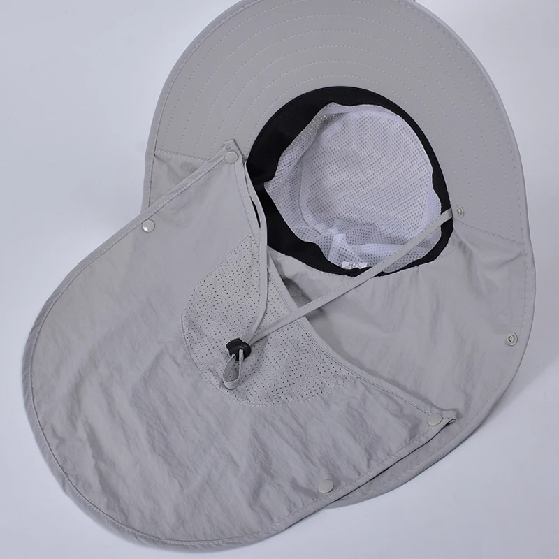 Xinbaoguan 100% polyester 9254 spring/summer outdoor fisherman hat face mask, sun protection hat, large brim shawl sun hat