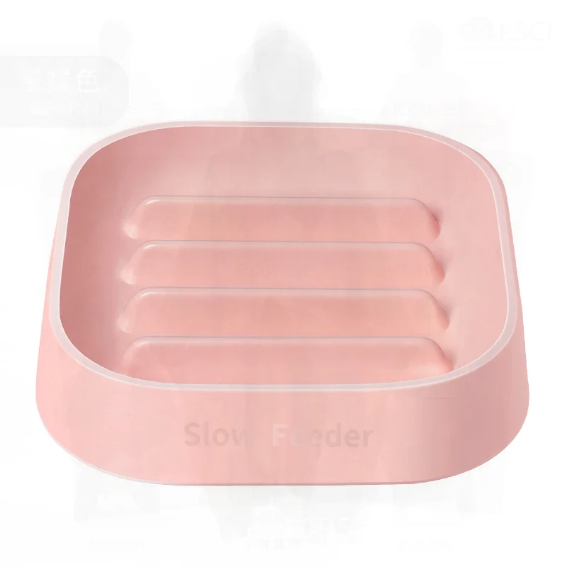 

Da Da Xiong Anti-Choking Pet Bowl PP Resin Slow Food Dish for Cats And Dogs Teddy Bitter Bear Design Available in Blue Gray Pink