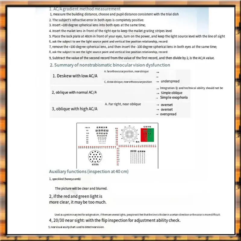 A78K Neues Torrington Block AC/A Ophthalmic Strabismus Detection Tool Fornear-Eye Position Screening