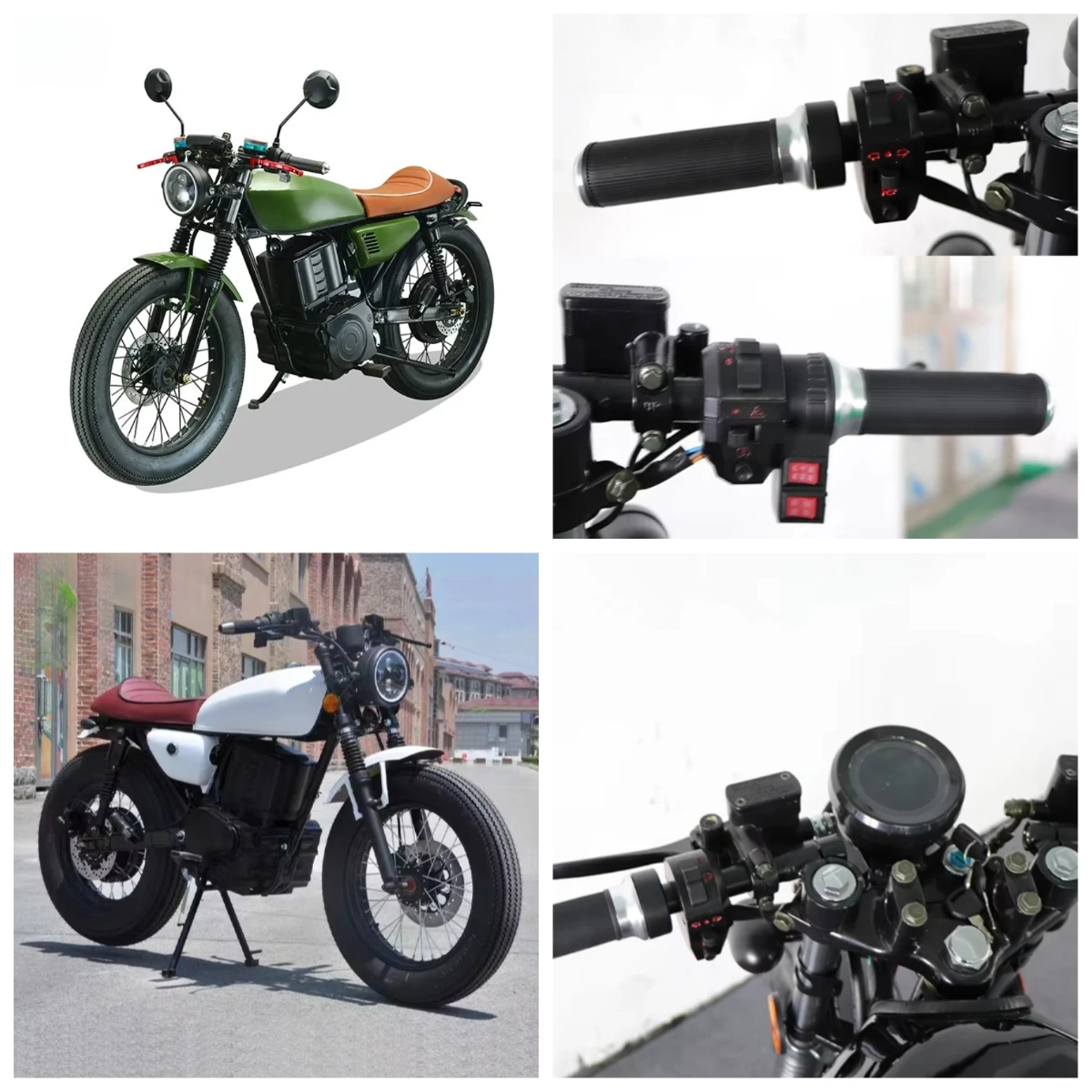 KW Electric Motorbike 2000W Fat Tyre Old Fashion Electric Motorcycle With Removable Li-ion Battery OEM Support