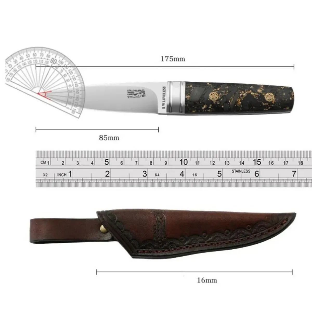 Outdoor Knives High Hardness Nordic Small Straight High Gloss Mirror Collector Knife Outdoor Survival Hunting Knives Fruit Knife