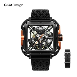 CIGA Ontwerp Vierkante Skeleton Automatische Horloge Mannen Mode X Serie SUV Lichtgevende Anti-shock Mechanische Horloges reloj hombre