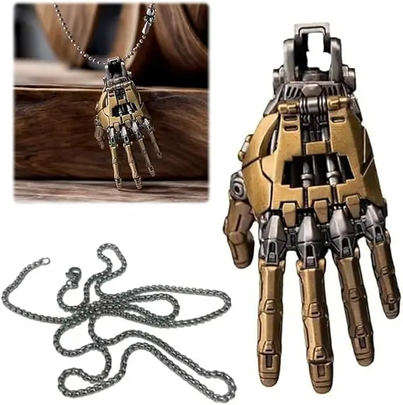 جديد 5 سنتيمتر روبوت اليد تحصيل الميكانيكية بيونيك اليد مع سلسلة المنقولة فنجر المفاصل اليد سحر عرض الهدايا قلادة حلية
