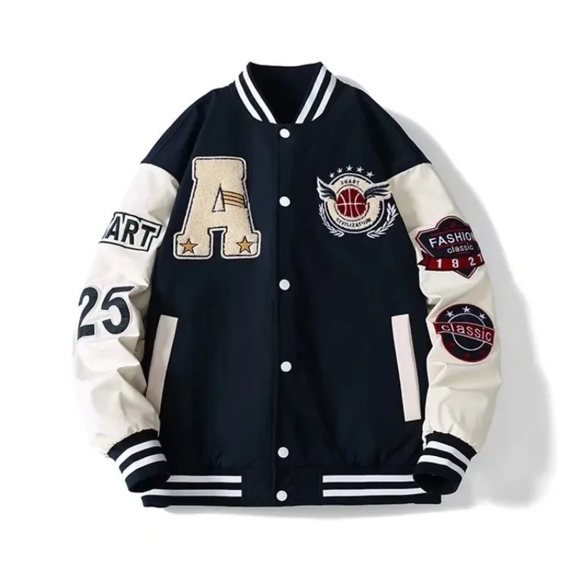 Los Angeles, California USA City Retro Letter Mens Clothes Loose Fashion Baseball Uniform Outdoor Biker Travel Coat Men's Jacket