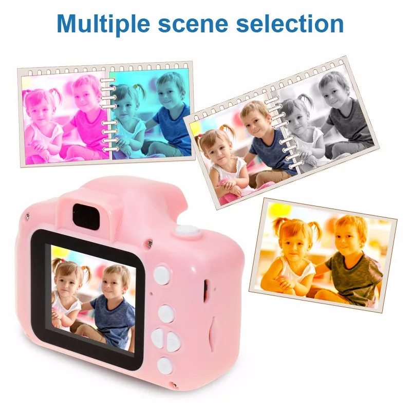 Mainan Kamera Foto Kartun Mini Layar HD 2 Inci Kamera Digital Anak-anak Mainan Camcorder Perekam Video untuk Hadiah Anak Perempuan