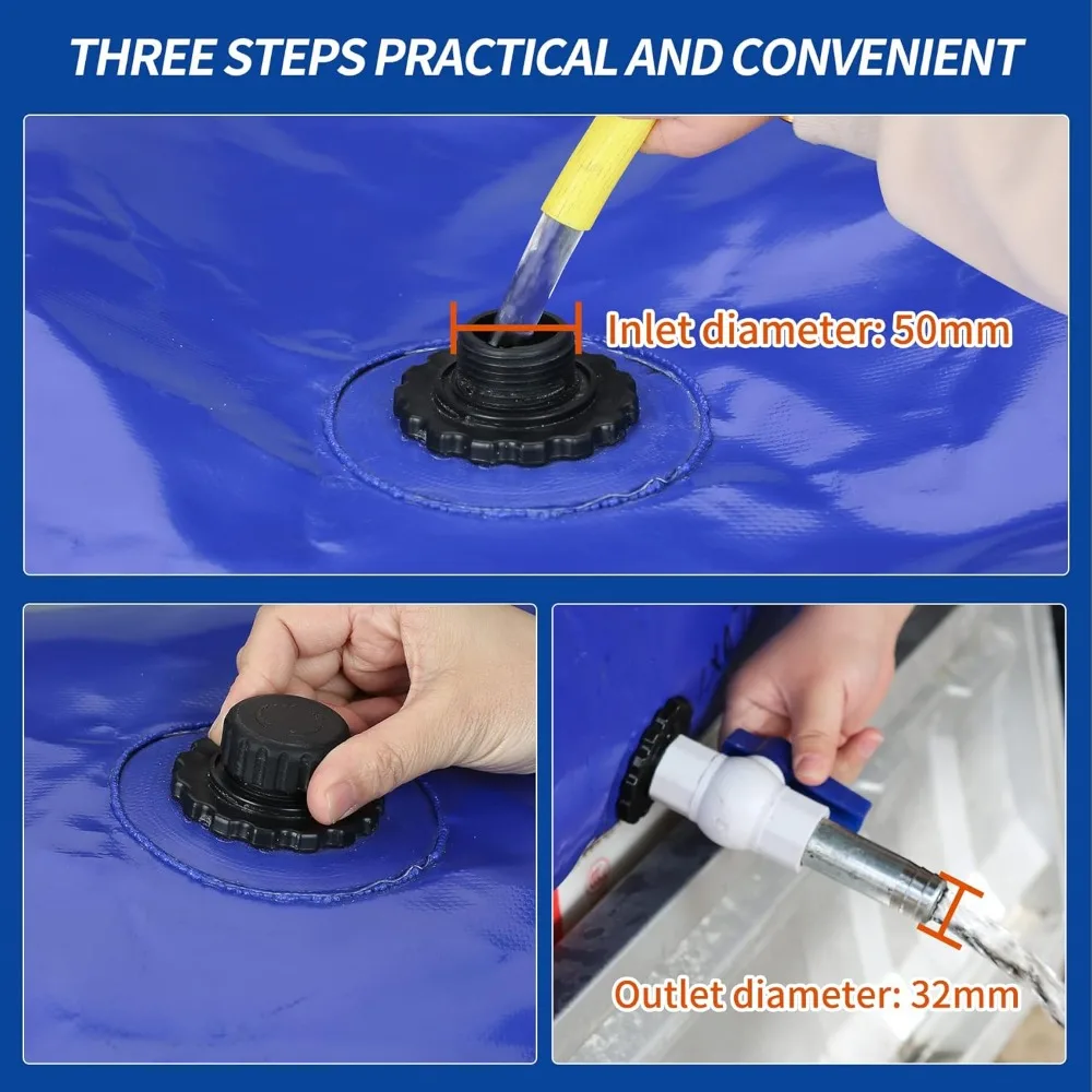 Składany zbiornik na wodę o dużej pojemności - 2000L/528Gal Przenośny zbiornik na wodę do walki z niedostatkami wody