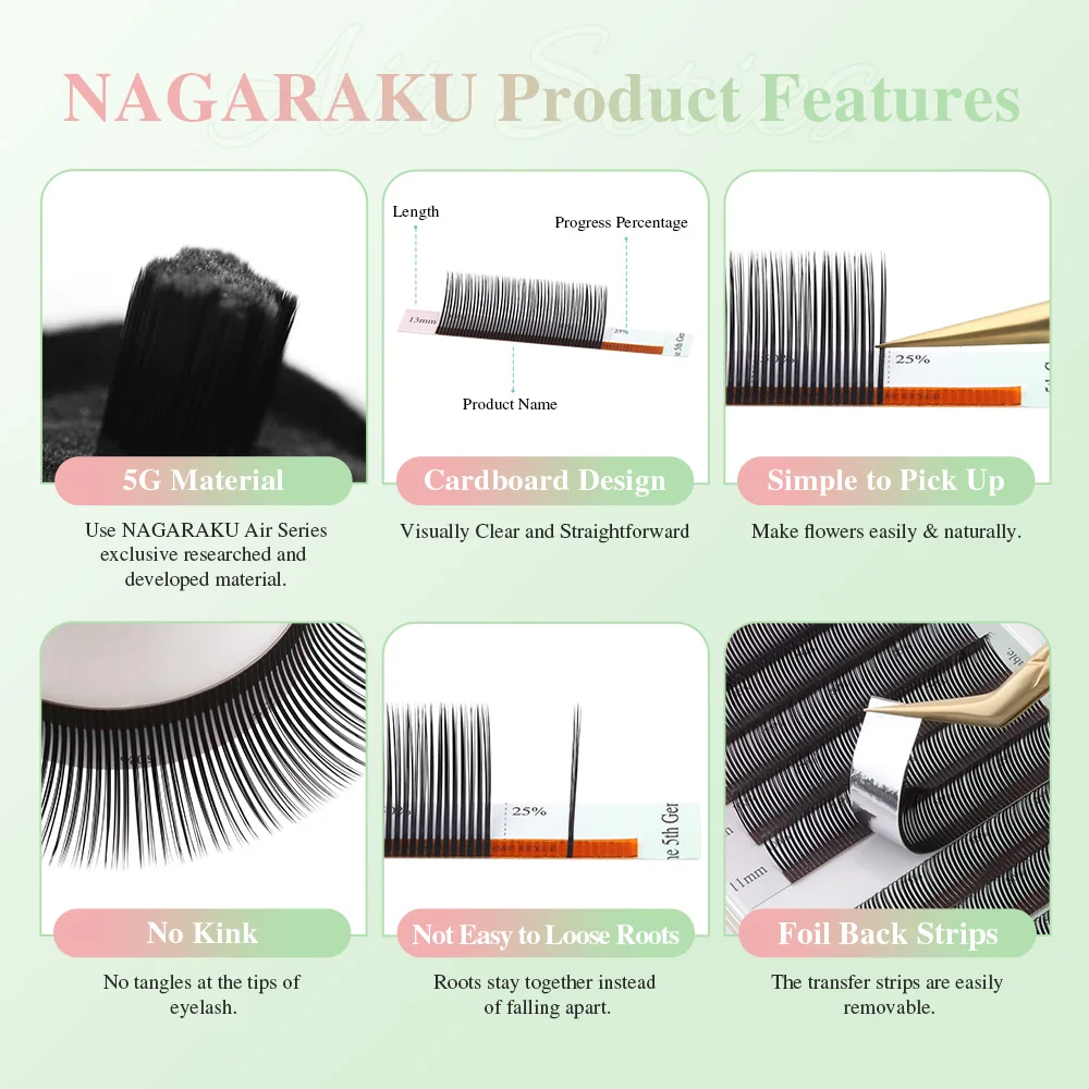 NAGARAKU 5D Flower Volume Spike Wimpern Weich Natürlich Russland-Stil Anime Flora Mascara-Effekt – Detail 7