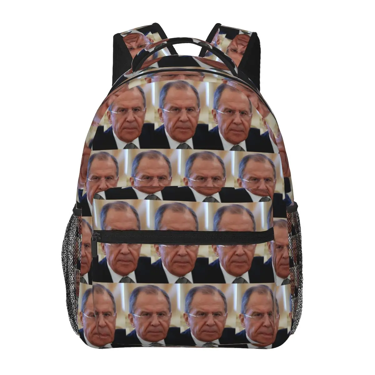 

We Will React Pragmatically Sergey Lavrov Student Backpack School Bag Hiking Daypack for Men Women Fashion Bookbag Shoulder Bags