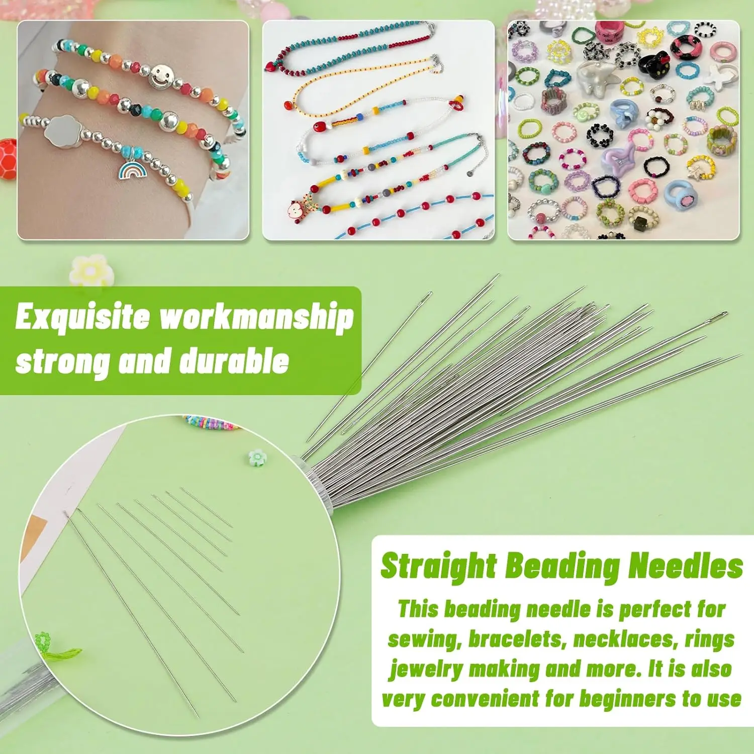 85/102 قطعة مجموعة إبر الديكور طويلة مستقيمة البذور الديكور موضوع التطريز الإبر لمستلزمات صناعة المجوهرات #4