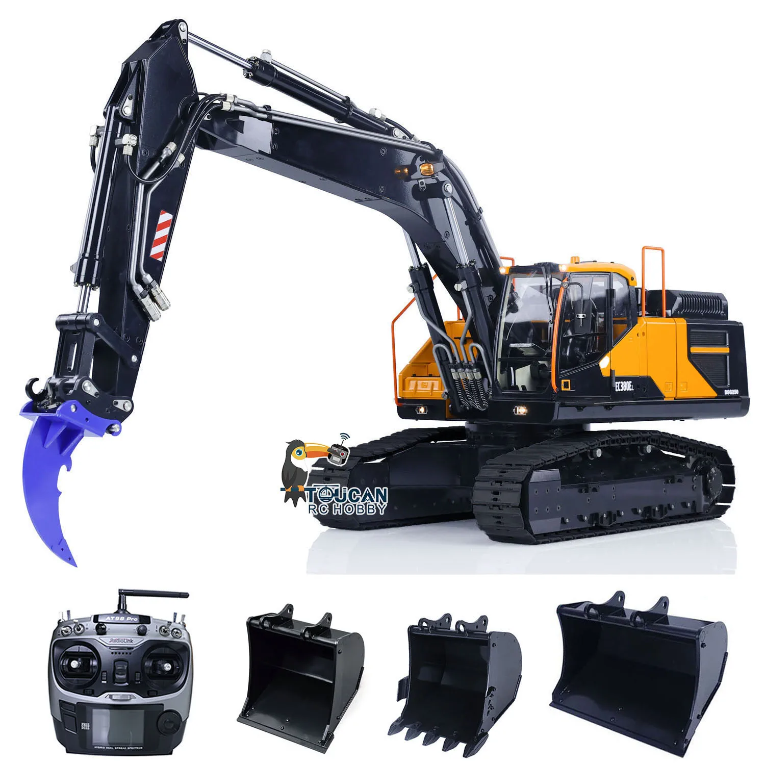 Toys 1:14 EC380 Metal RC Hydraulic Excavator Tracked Electric Wireless Control Digger Painted Assembled Trucks Car Vehicle Model