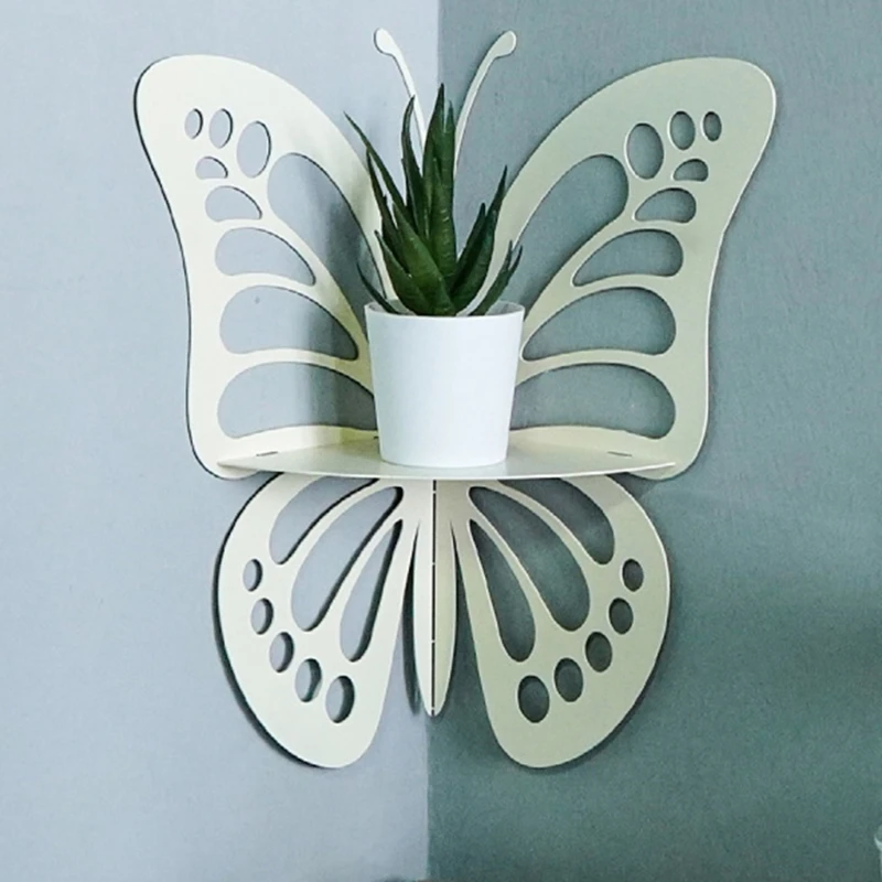 Bohemian Wall Mounted Butterfly Storage Rack Crystal Crafts Display Corner Shelf Dropshipping