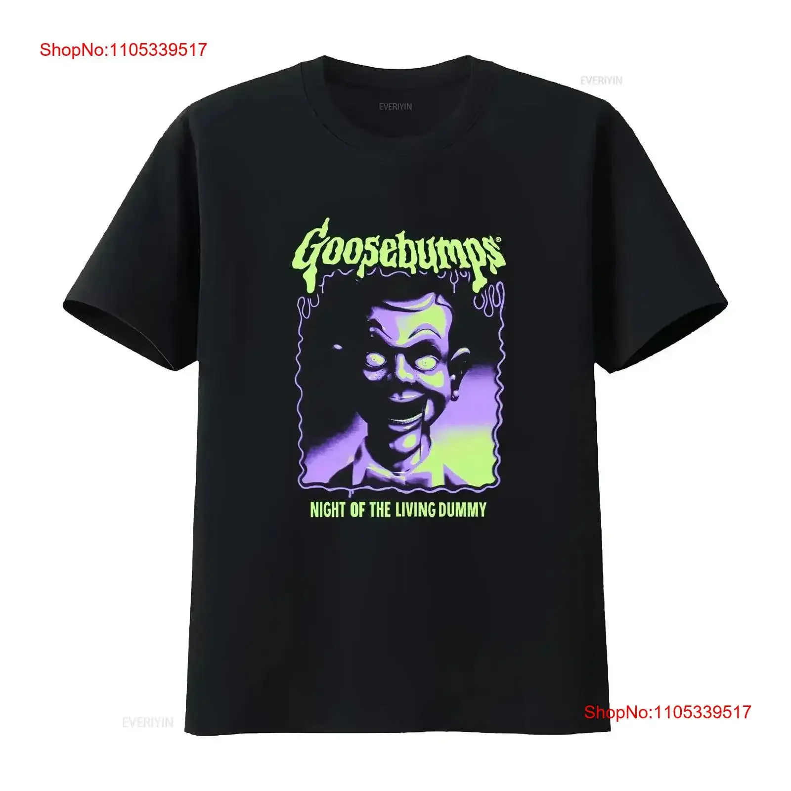 Goosebumps T-Shirt für Erwachsene, New T Shirt Night of The Living Dummy Purple Face, Vintage-Stil, gewaschen, bequeme Designer-Kleidung, vielseitig einsetzbar