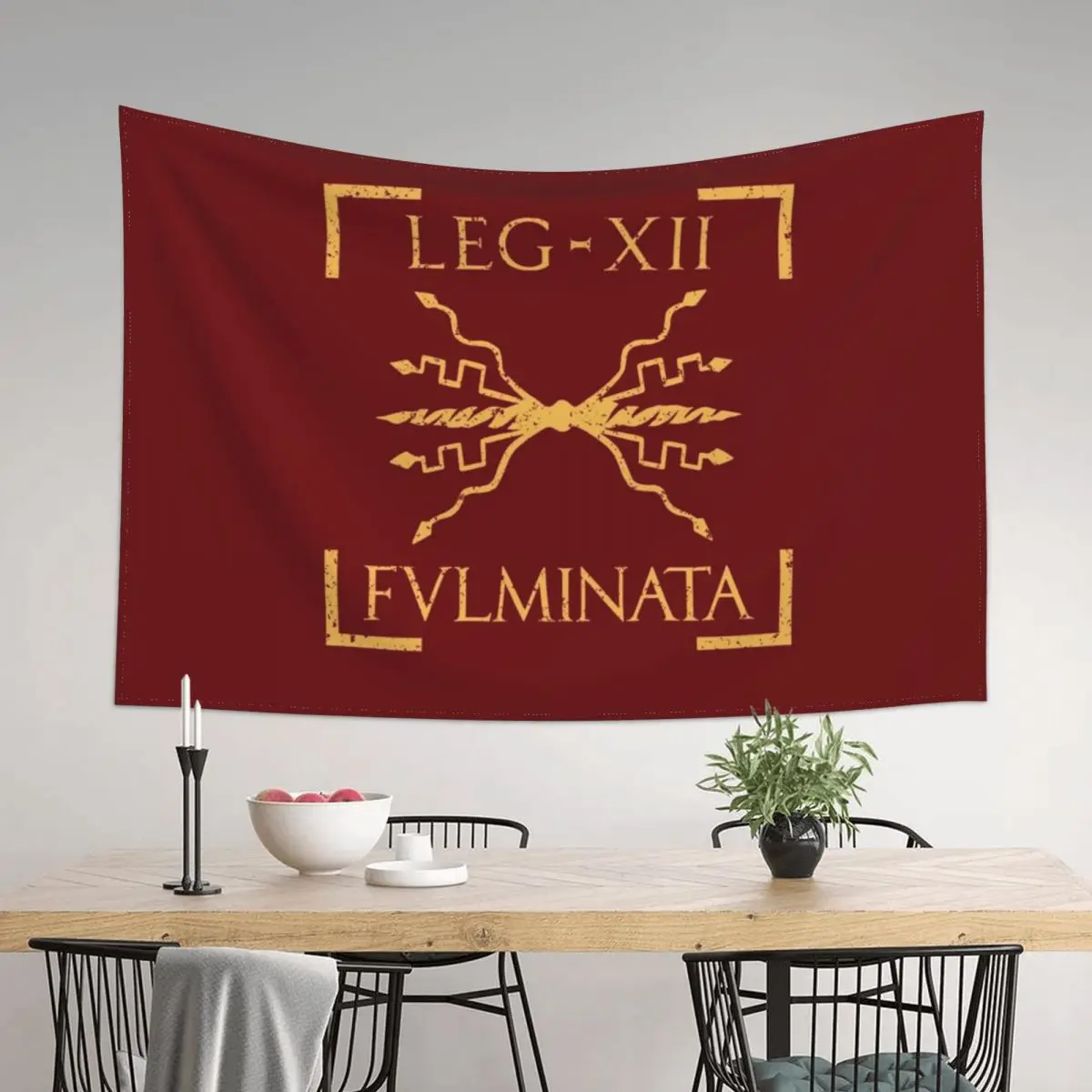

Legio XII Fulminata Thunderbolt Emblem Roman Legion Tapestry Decoration Home Room Decorating Aesthetic Tapestry