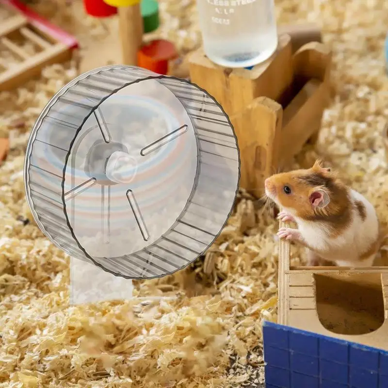 Hamster Exercise Wheel small Pet Jogging Wheel Sports Running wheel Hamster Toys Acrylic Silent Rat Chinchilla Spinner Wheel