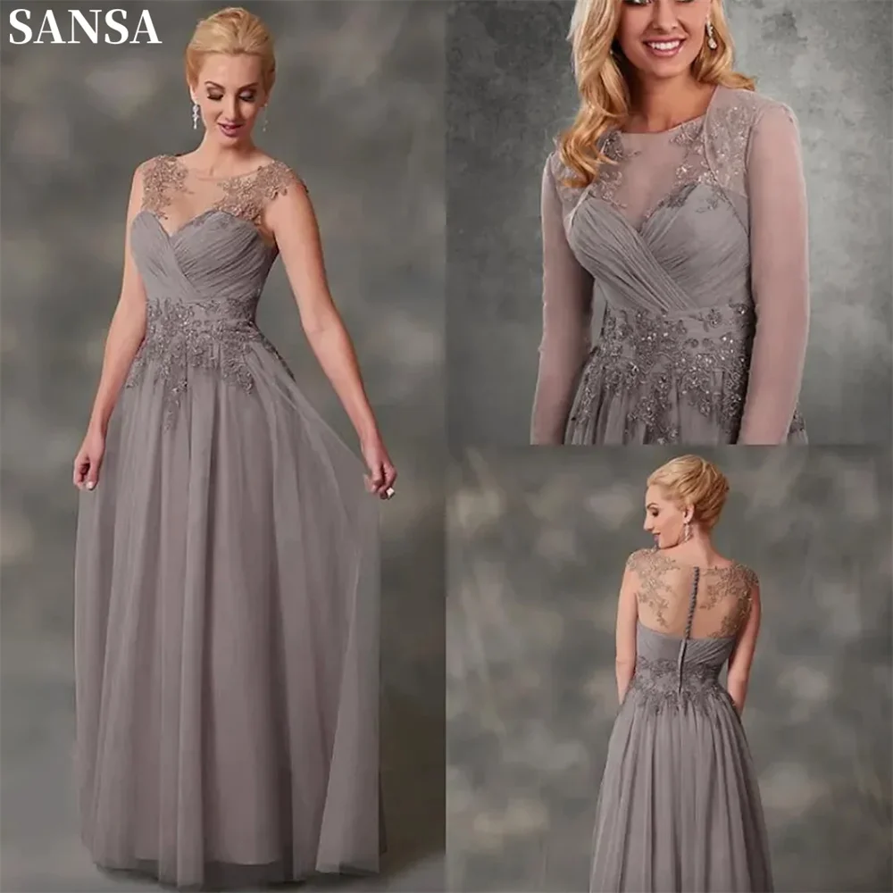 

Sansa Lace Exquisite Mother of Bridal High Neck Floral Sequin Floor-Length Evening Dress A-Line vestidos de 15 quinceañera 2024