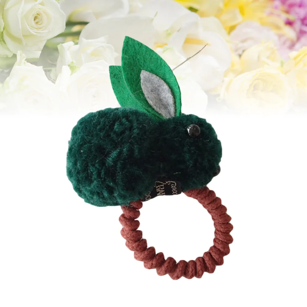 

Girl Hair Tie Ponytail Holder Rabbit Ribbons Elastic Stretch Ring Hairball Rope