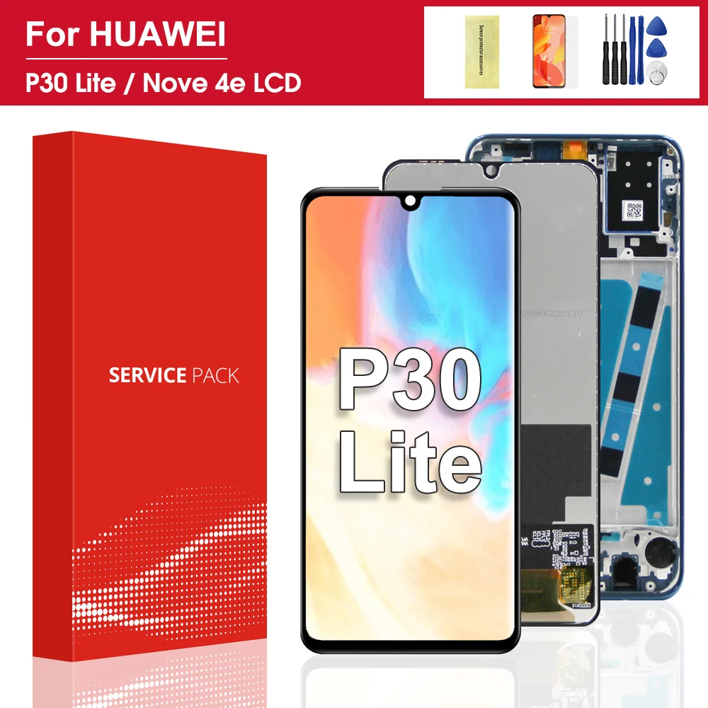 6.4\'\' For HUAWEI P30 Lite LCD Display Touch Screen For HUAWEI Nova 4e MAR-LX1 AL01 Screen Digitizer Assembly