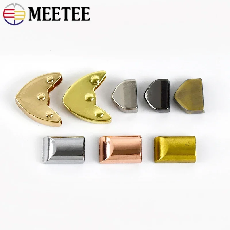 10/20Pcs Meetee Metalowy zamek błyskawiczny Dekoracja Końcówka Klips Klamra Torebka Pasek Przewód Korek Śruba Wtyczka Głowica Blokada Zacisk Sprzęt