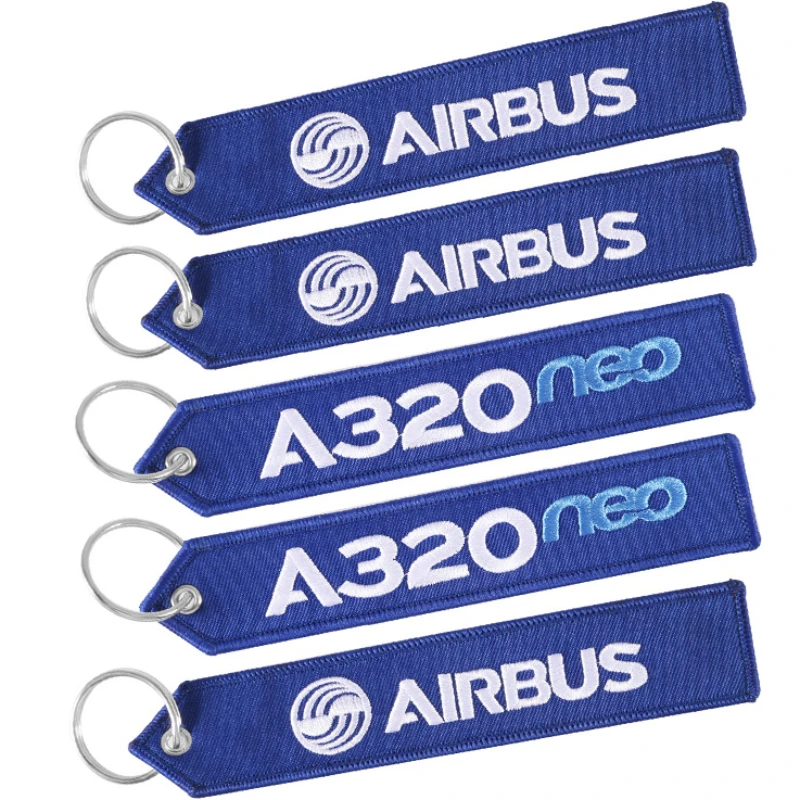 Colorful Boeing Embroidered Cloth Embroidery Motor Key Ring Auto Keychain AIRBUS A320 A350 BELUGAXL Fabric Embroidered Keyring